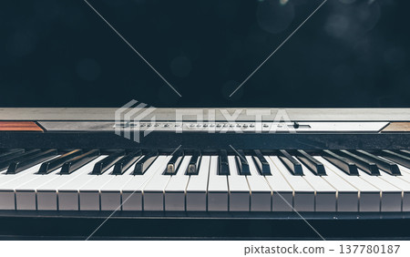 Piano keys isolated in the dark, copy space. 137780187