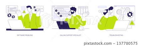 Software support line isolated cartoon vector illustrations se 137780575