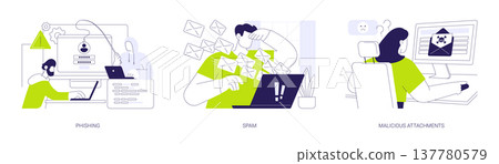 Computer network attack isolated cartoon vector illustrations se Computer network attack isolated cartoon vector illustrations se 137780579