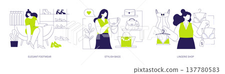 Fashion boutique isolated cartoon vector illustrations se Fashion boutique isolated cartoon vector illustrations se 137780583