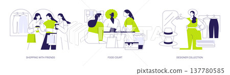 Shopping mall day isolated cartoon vector illustrations se Shopping mall day isolated cartoon vector illustrations se 137780585