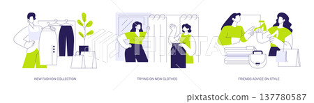 In a clothing store isolated cartoon vector illustrations se 137780587