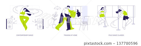 Dancing classes isolated cartoon vector illustrations se 137780596