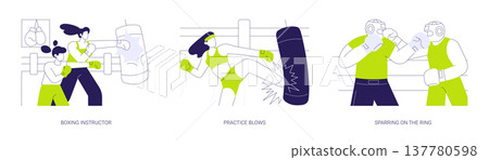 Boxing isolated cartoon vector illustrations se Boxing isolated cartoon vector illustrations se 137780598