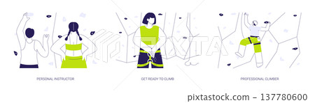 Bouldering isolated cartoon vector illustrations se Bouldering isolated cartoon vector illustrations se 137780600