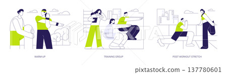 Training process isolated cartoon vector illustrations se Training process isolated cartoon vector illustrations se 137780601