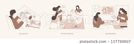 Creative workshops isolated cartoon vector illustrations se 137780607