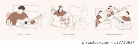 Music as a hobby isolated cartoon vector illustrations se 137780634