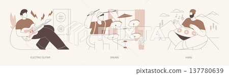 Playing musical instruments isolated cartoon vector illustrations se Playing musical instruments isolated cartoon vector illustrations se 137780639