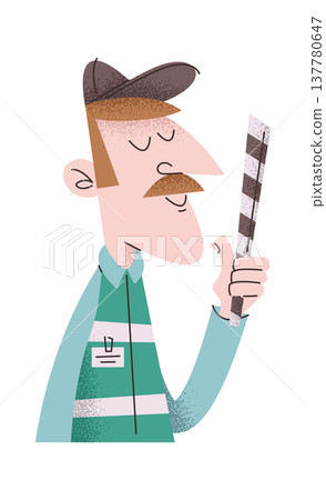 Parking attendant male character portrait Parking attendant male character portrait 137780647