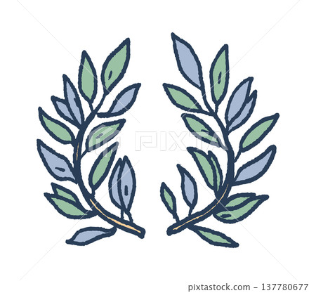 Laurel wreath ancient Greek element 137780677