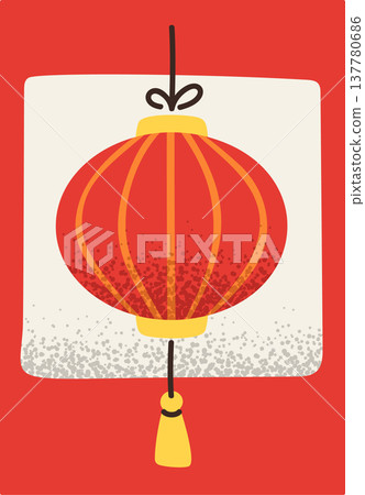 South Korea poster with lantern South Korea poster with lantern 137780686