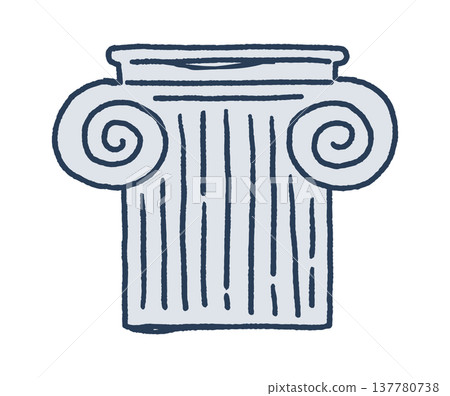 Antique Greek column retro style Antique Greek column retro style 137780738