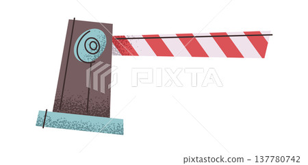 Automated striped parking barrier element Automated striped parking barrier element 137780742