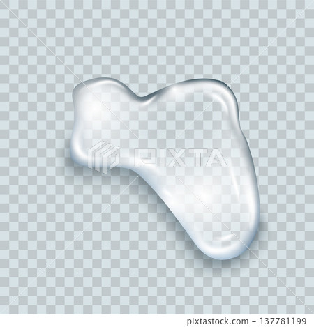 Water spill puddle. Blue liquid shape in flat cartoon style. Clean fluid drop design element isolated on white background 137781199