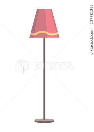 Vintage pink lighting design, Decorative pixel art lamp with soft shadow effect, Contemporary vintagestyle pink floor lamp with scalloped shade in minimalist setting 137781232