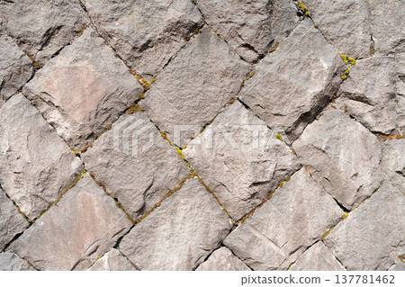 Grunge old gray brick pattern wall textured background. 137781462