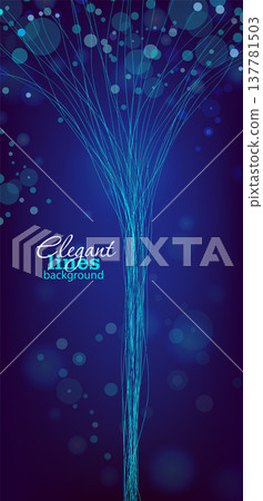 Blue neon background with graceful lines. a shining neon bouquet of wires. Hand drawn. Not AI, vector illustration. Blue neon background with graceful lines. a shining neon bouquet of wires. Hand drawn. Not AI, vector illustration. 137781503
