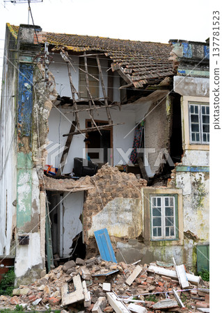 House destroyed by the wind of the major storms that hit Portugal in 2026 winter House destroyed by the wind of the major storms that hit Portugal in 2026 winter 137781523