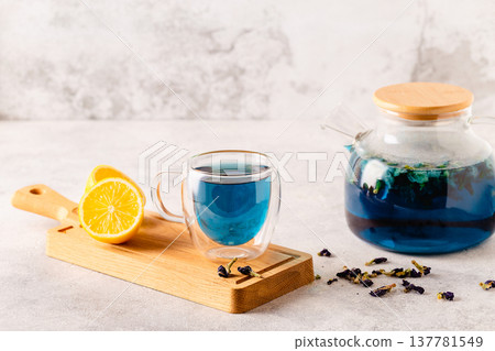 Organic blue tea Anchan. Organic blue tea Anchan. 137781549