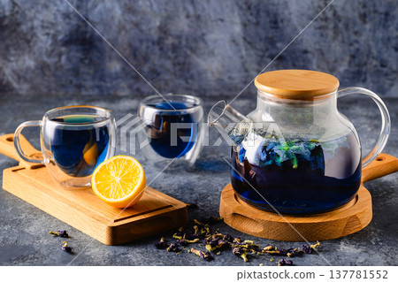 Organic blue tea Anchan. Organic blue tea Anchan. 137781552