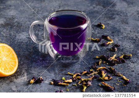 Organic blue tea Anchan. Organic blue tea Anchan. 137781554