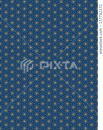 Indigo and counterfeit gold hemp leaf background Indigo and counterfeit gold hemp leaf background 137782272