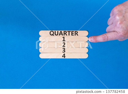 1st first quarter 1 symbol. Concept word Quarter 1 on beautiful wooden sticks. Beautiful blue background. Businessman's hand. Business, happy 1st first quarter 1 Q1 concept. Copy space. 1st first quarter 1 symbol. Concept word Quarter 1 on beautiful wooden sticks. Beautiful blue background. Businessman's hand. Business, happy 1st first quarter 1 Q1 concept. Copy space. 137782458
