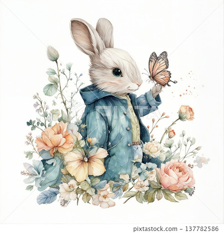watercolor painting of leaf and flowers pattern watercolor painting of leaf and flowers pattern 137782586