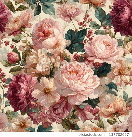 watercolor painting of leaf and flowers pattern watercolor painting of leaf and flowers pattern 137782637
