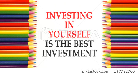 Investing in yourself symbol. Concept words Investing in yourself is the best investment on beautiful white paper. Beautiful white paper background. Business investing in yourself concept. Copy space Investing in yourself symbol. Concept words Investing in yourself is the best investment on beautiful white paper. Beautiful white paper background. Business investing in yourself concept. Copy space 137782760