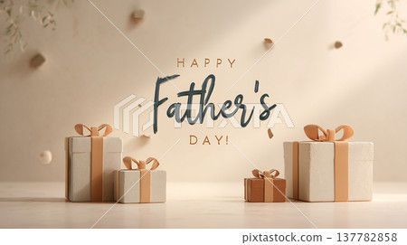 Celebrating Father's Day with gifts in a bright and festive setting on a special occasion 137782858