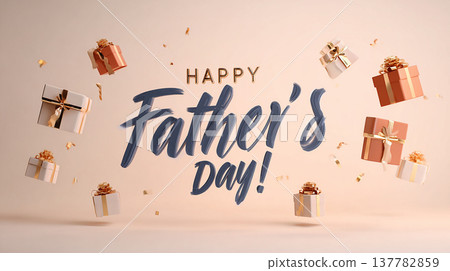 Celebrating Father's Day with gifts and decorations in a festive setting 137782859