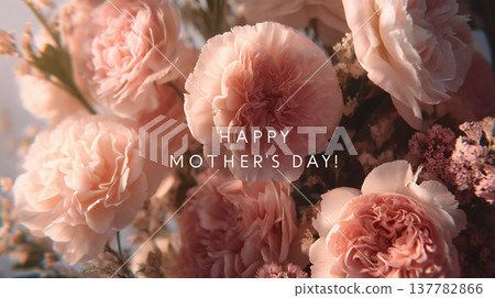 Celebration of Mother's Day with flowers in warm tones on a bright surface during daytime Celebration of Mother's Day with flowers in warm tones on a bright surface during daytime 137782866