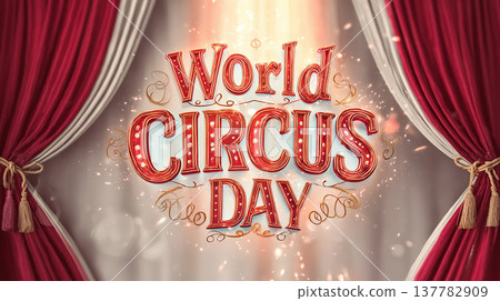 World Circus Day celebration features bright lights and festive decorations in a lively atmosphere of joy and excitement at a circus venue World Circus Day celebration features bright lights and festive decorations in a lively atmosphere of joy and excitement at a circus venue 137782909