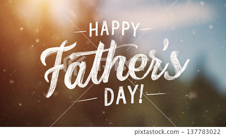 Celebration of Father's Day with greetings and warm wishes displayed in a colorful design 137783022