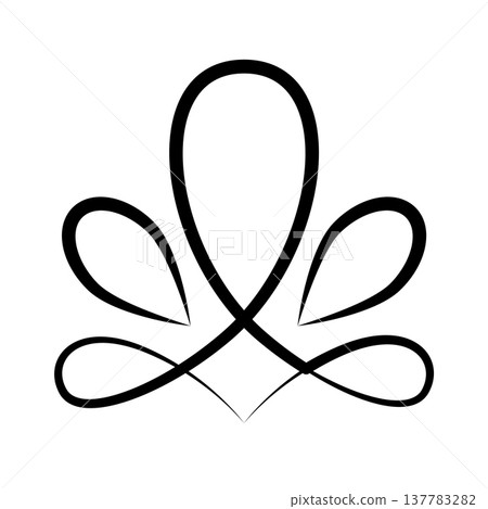 Flourish calligraphic design element. Page decoration symbol to embellish your layout. Linear of vintage swirl 137783282