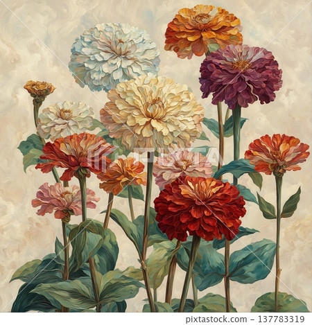 watercolor painting of leaf and flowers pattern watercolor painting of leaf and flowers pattern 137783319