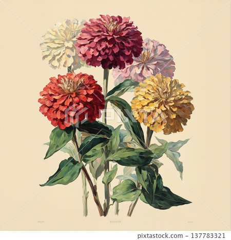 watercolor painting of leaf and flowers pattern watercolor painting of leaf and flowers pattern 137783321