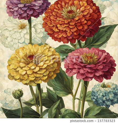 watercolor painting of leaf and flowers pattern watercolor painting of leaf and flowers pattern 137783323
