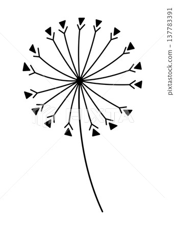 Dandelion flower doodle line icon collection. Hand drawn outline style Dandelion flower doodle line icon collection. Hand drawn outline style 137783391