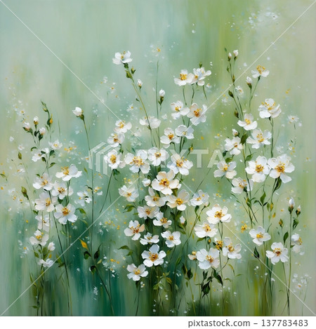 watercolor painting of leaf and flowers pattern watercolor painting of leaf and flowers pattern 137783483