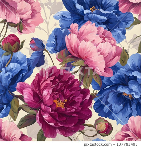 watercolor painting of leaf and flowers pattern watercolor painting of leaf and flowers pattern 137783493