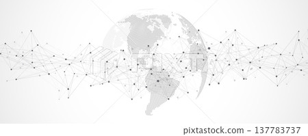 Global network connection banner design template. Header social network communication in the global business concept. Big data visualization. Internet technology 137783737