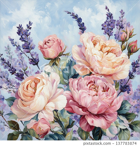 spring background with flowers of cherry blossoms 137783874