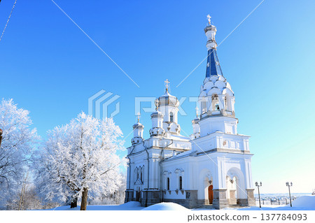 Russia, St. Petersburg, March 21, 2018, Church of the Holy Martyr Queen Alexandra on the Babigonsky hills 137784093