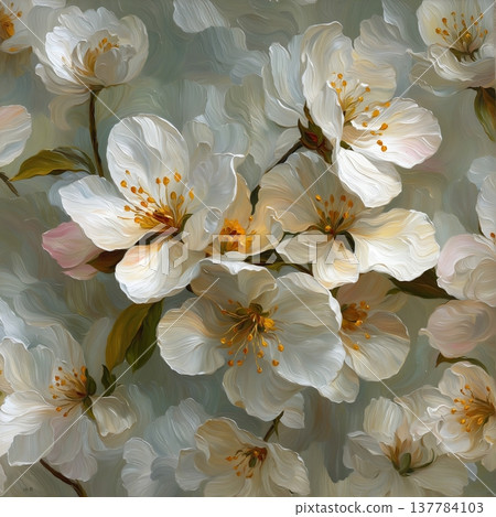 watercolor painting of leaf and flowers pattern watercolor painting of leaf and flowers pattern 137784103