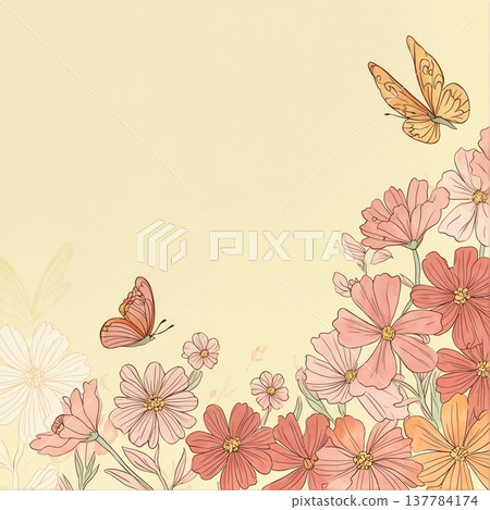 watercolor painting of leaf and flowers pattern watercolor painting of leaf and flowers pattern 137784174