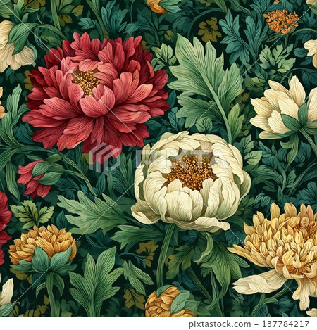 floral background with flowers 137784217
