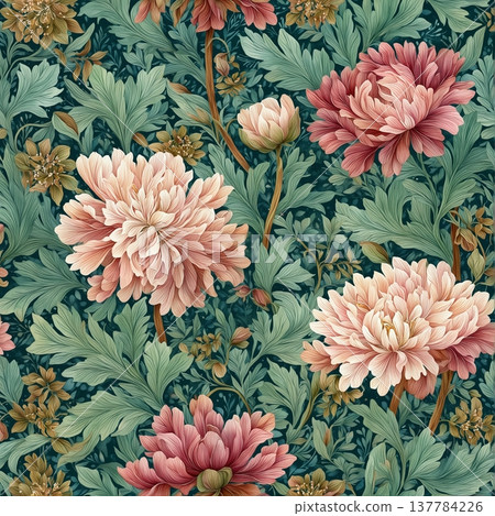 floral background with flowers 137784226